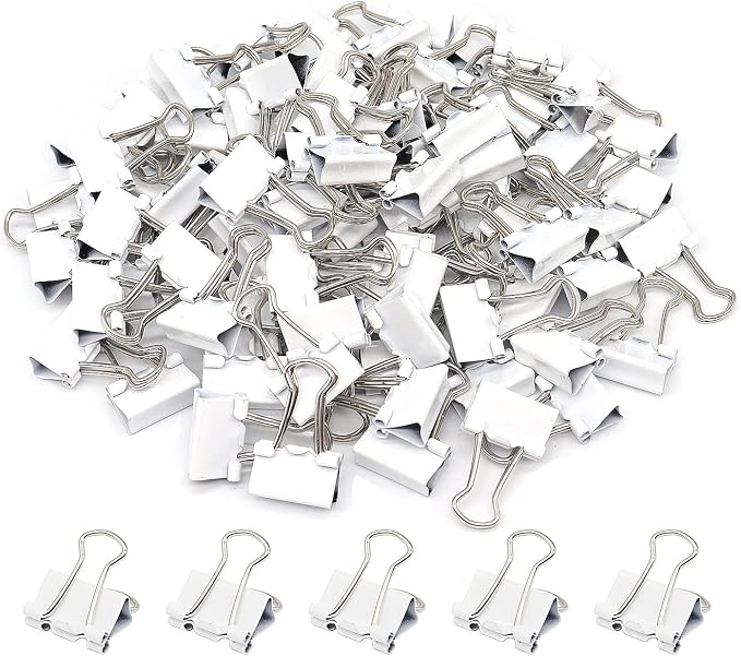 Mini Binder Clips, Paper Clip, Small Paper Clamps 15mm, 100 Pack Micro Size by YCVIORING