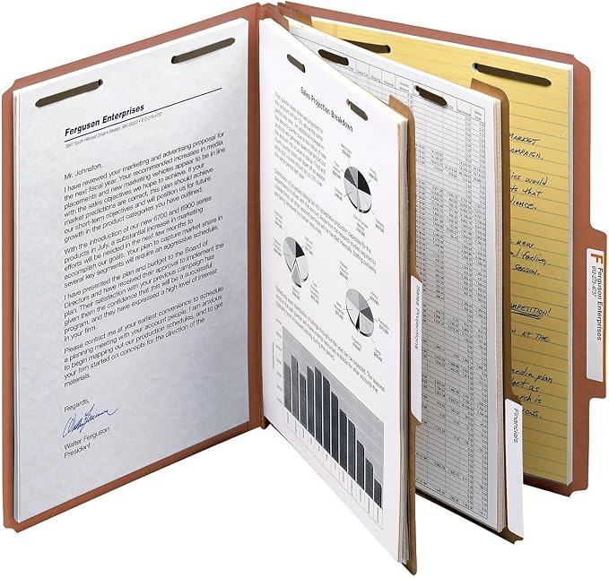 Smead 100% Recycled Pressboard Classification File Folder, 2 Dividers, Letter - Image 9