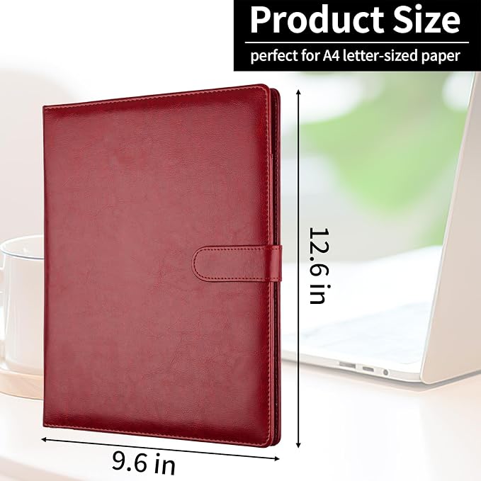 Professional Padfolio with Clipboard, Faux Leather Portfolio Folder Binder - Image 6