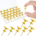 30 Count Jumbo Metal Push Pins 1.14 Inch Gold Giant Thumb Tacks by BESARME