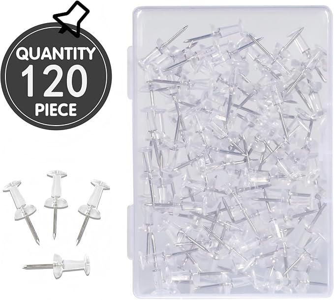 120-Pack Push Pins for Bulletin Board, Thumb Tacks - Image 3