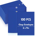 Geyee 100 Pcs Clasp Manilla Envelopes 6 x 9 Inch Gummed Colored Envelopes by Geyee