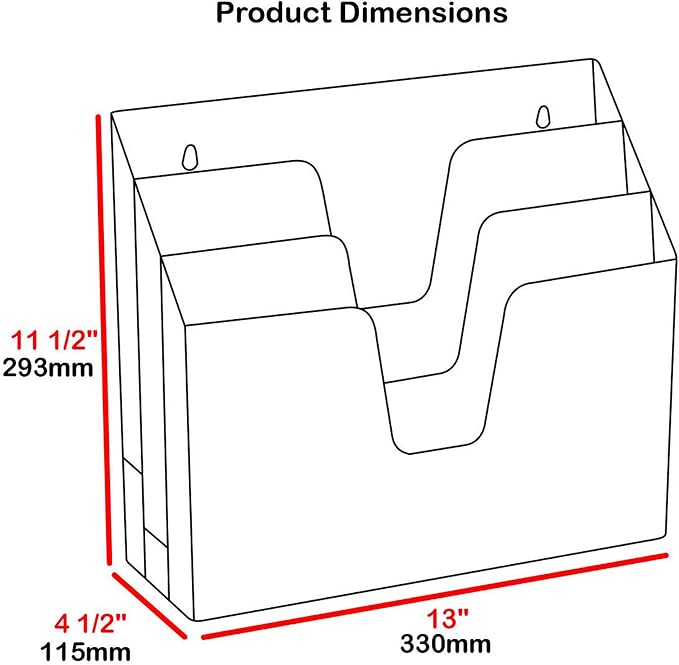 Acrimet Horizontal Triple File Folder Holder Organizer, Open Top Desktop - Image 9