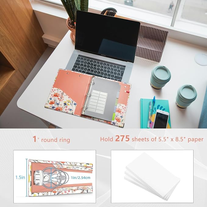 Mini Binder Organizer，1 Inch 3 Ring Binder - Image 3