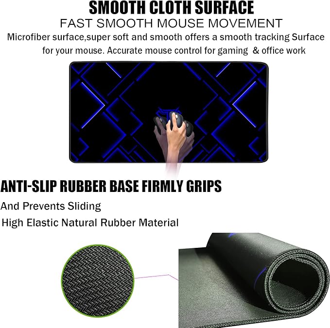 TEDNETGO Large Extended Gaming Mouse Pad, Long Mouse Pads, Extra Large Big - Image 3