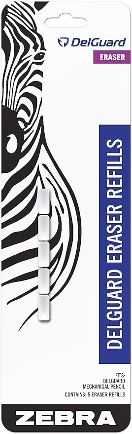 Zebra Pen DelGuard Mechanical Pencil Eraser Refills, Compatible by ZebraPen