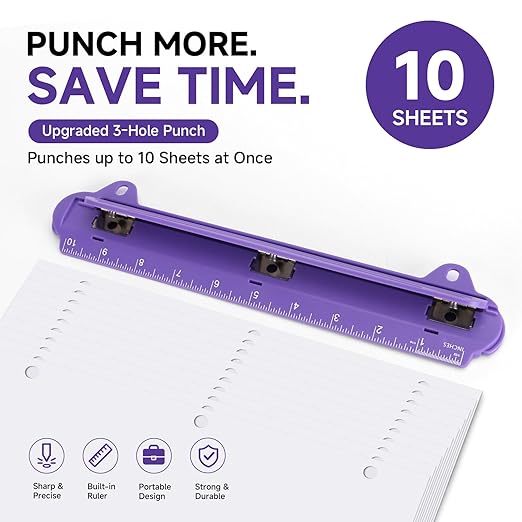 3 Hole Punch Portable Binder Punch - Image 2