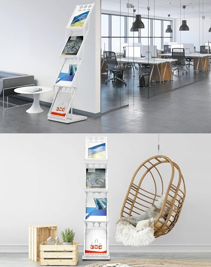 QWORK Foldable Brochure Display Stand, Magazine Brochure Display Rack Stand - Image 3