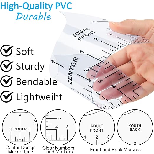 Tshirt Ruler Guide Vinyl Alignment, Shirt Measurement Tool Placement Center - Image 7