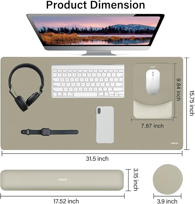 MOSISO Keyboard Mouse Pad Set, Large Gaming Mouse Pad&Rectangular Keyboard - Image 2