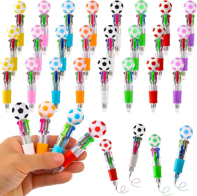 24Pcs Soccer Mini Multicolor Pens in One 4-in-1, Cute Pens Bulk by Unknown