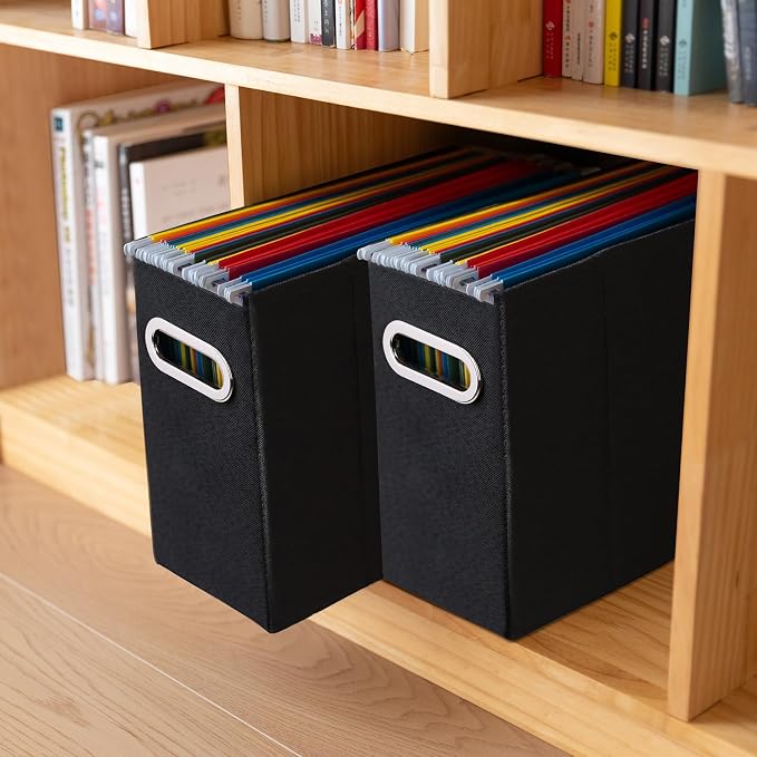 2 Packs Letter Size File Organizer, File Folders Organizer, Fabric Storage Box - Image 7