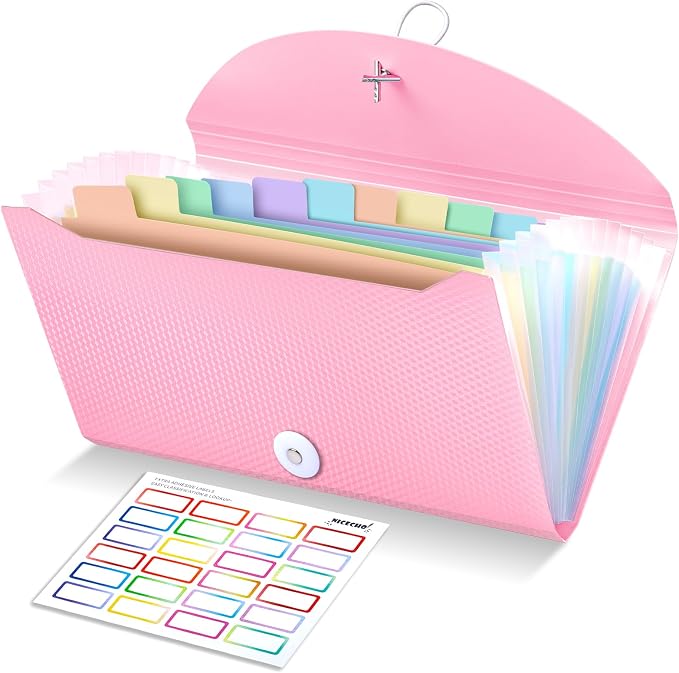 Nicecho Receipt Coupon Organizer, 13 Pockets Small Accordion File Organizer by Nicecho