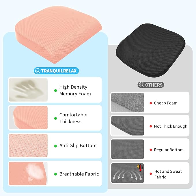 TranquilRelax Large Seat Cushion, Memory Foam Cushion - Image 5