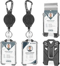 2 Set Retractable Badge Holders Heavy Duty Carabiner Badge Reel Retractable by BESARME