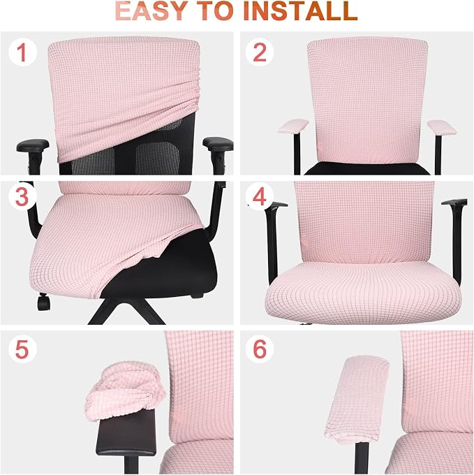 Tallew 4 Pcs Office Chair Covers Set Computer Universal Protective Stretchable - Image 4
