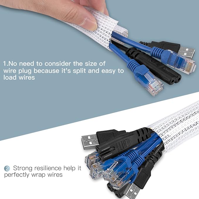 AGPTEK Cable Sleeve, 10ft - Image 3