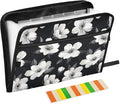 Black White Flowers Accordion File Organizer Expanding Document Folder by Unknown