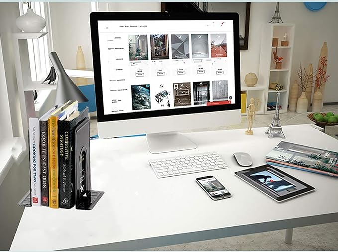 Metal Book Ends for Shelves, Book Shelf Holder Home Decorative, Book Ends for - Image 6