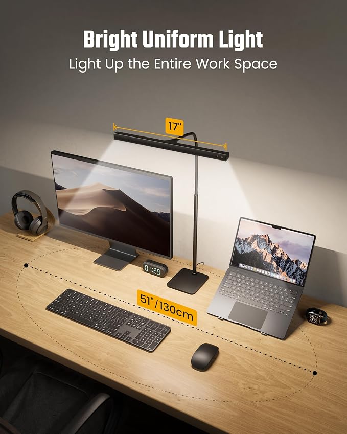 SUPERDANNY LED Desk Lamp for Home Office, Eye-Caring Desk Light - Image 2