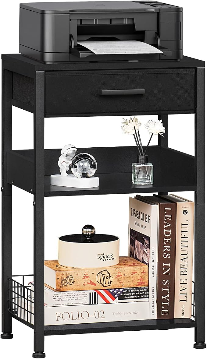 Lerliuo Pure Black Printer Table by Lerliuo