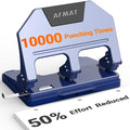 AFMAT 3 Hole Punch, 9/32" Holes, 40-Sheet 3 Hole Puncher by AFMAT