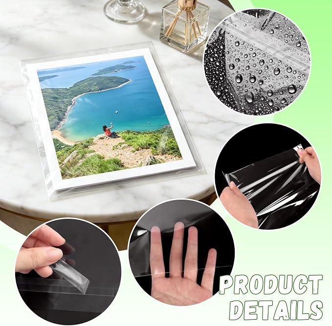 VOKOY 200 Pack 8 3/8 x 10 1/8 inches Crystal Clear Sleeves Storage Bags - Image 3