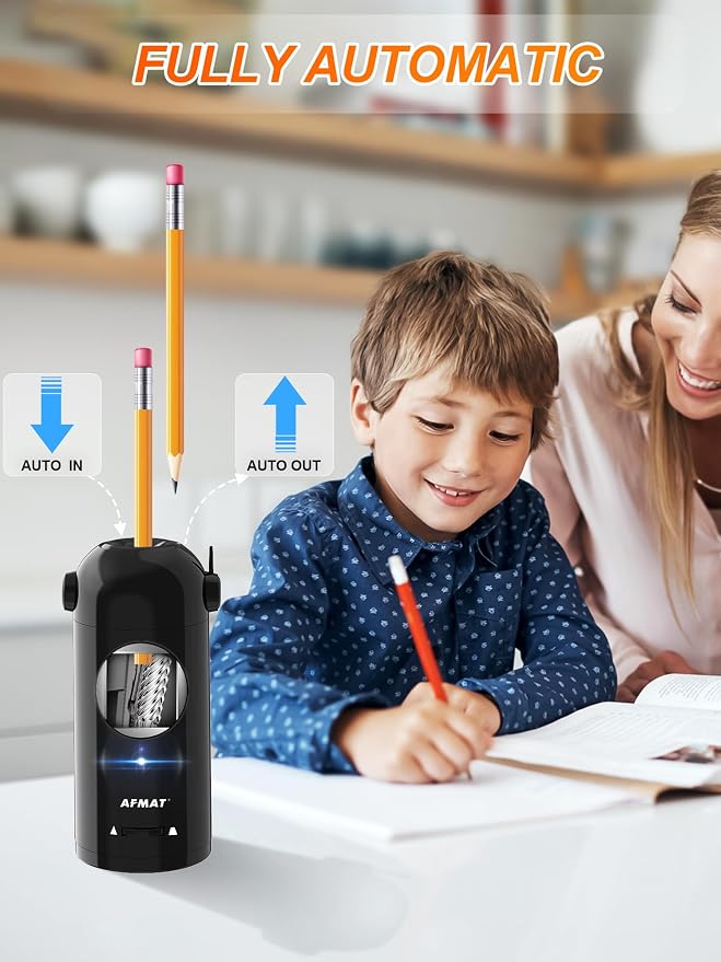 AFMAT Electric Pencil Sharpener, Fully Automatic Pencil Sharpener - Image 2