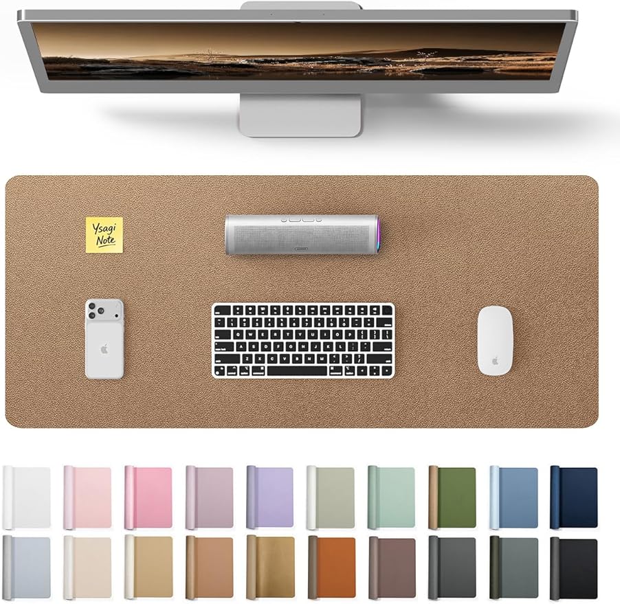 YSAGi Leather Desk Protector, Office Mat, Large Mouse Mat, Non-Slip PU Leather by YSAGi