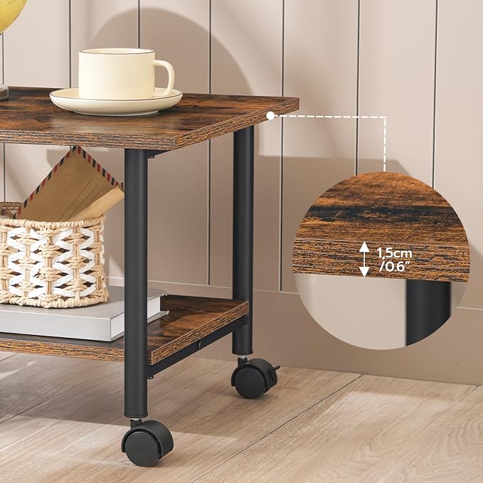 HOOBRO Printer Stand, 2-Tier Industrial Under Desk Printer Cart - Image 8