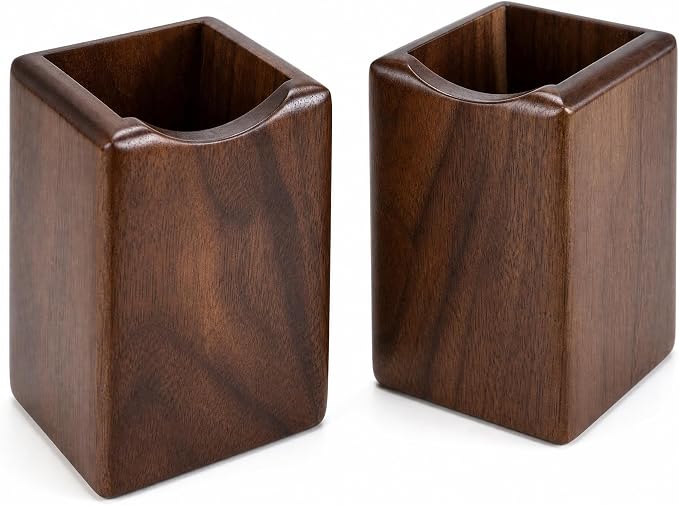 Wooden Pen Holder for Desk, 2 Pack Natural Wood Pencil Cup Holder – Office Desk - Image 4