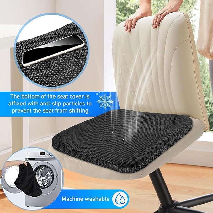 Gel Seat Cushion for Long Sitting Hip Pain, 20x20inch Jumbo Thick Soft & - Image 4