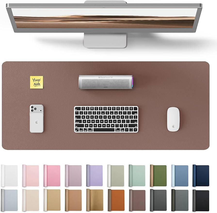 YSAGi Leather Desk Protector, Office Mat, Large Mouse Mat, Non-Slip PU Leather by YSAGi