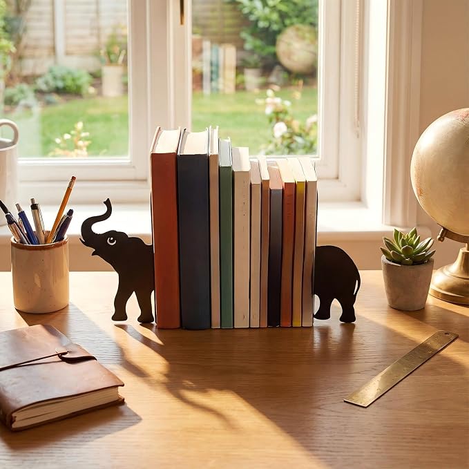 Geelin Elephant Metal Bookends Set of 2 Styles Book Ends - Image 6