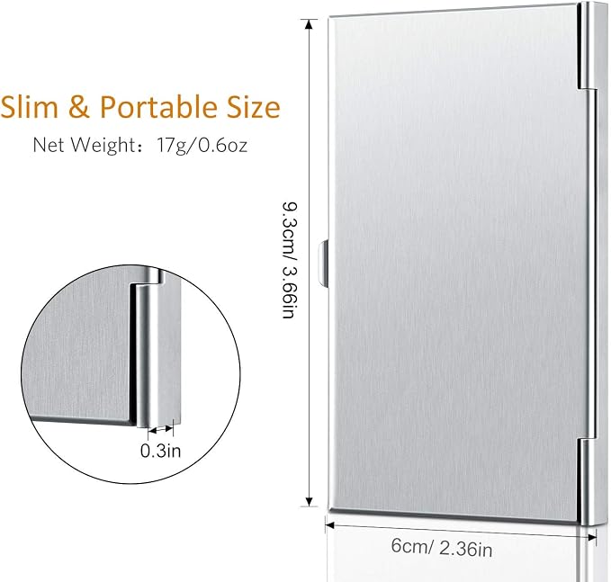 Leinuosen 6 Pcs Metal Business Card Holder Aluminum Business Card Case Flip - Image 2