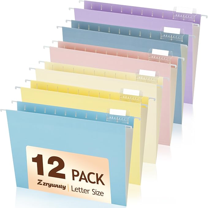 Zzrywuty Hanging File Folders Letter Size, Color File Folders Hanging Organizers by Zzrywuty