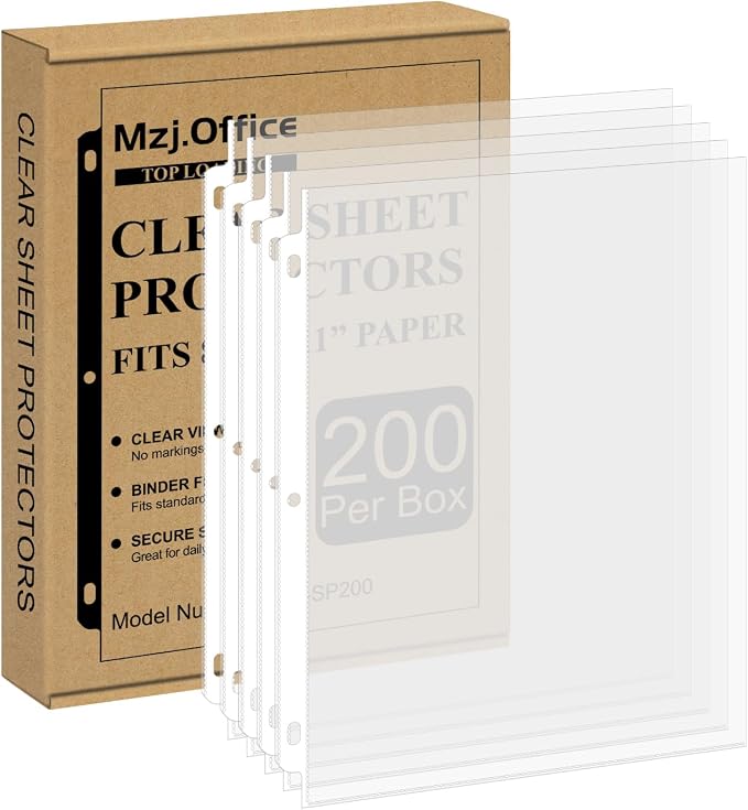 Page Protectors for 3 Ring Binder, Sheet Protectors 8.5 x 11 Inch, 200 Per Box by Unknown