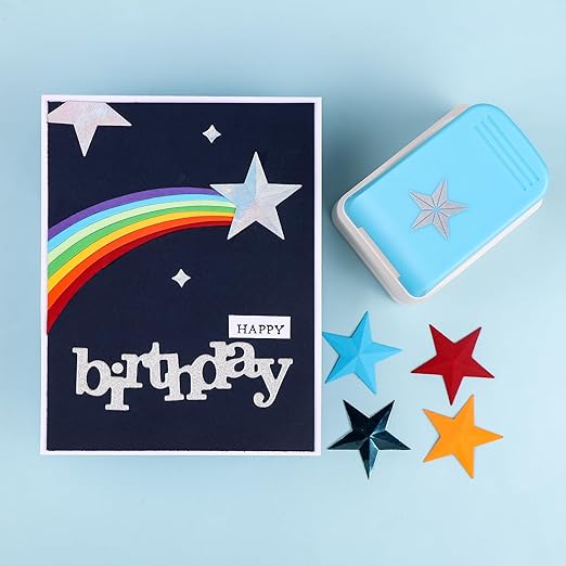 3 Pcs Paper Punch | Star Square Stamp Punches | 1x0.8 inch Postage Stamp Shape - Image 2
