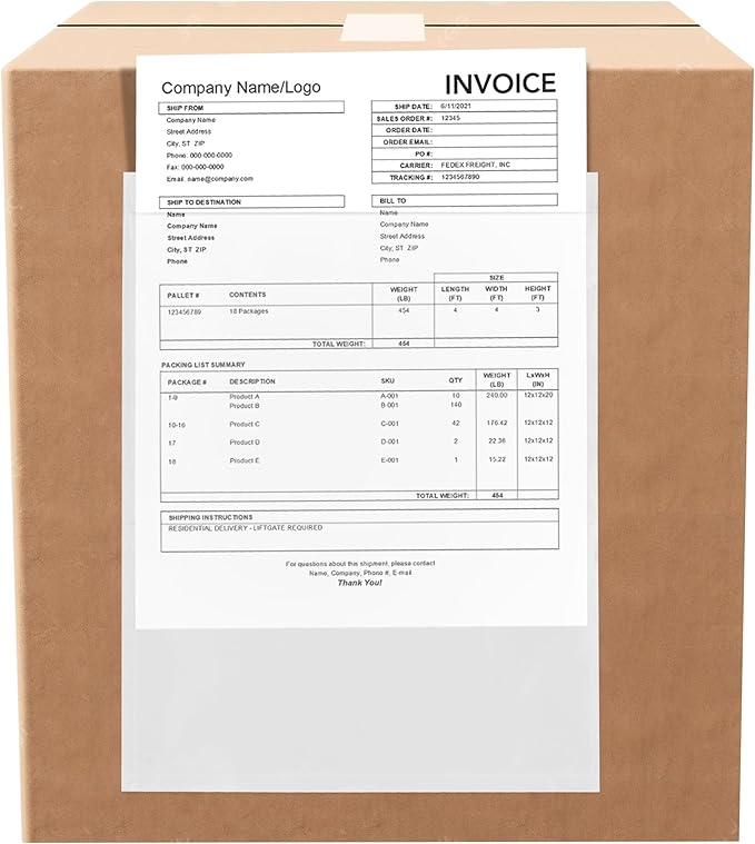 100 Count 10" x 12" Shipping Label Envelopes, Top Loading by GPI+POLY