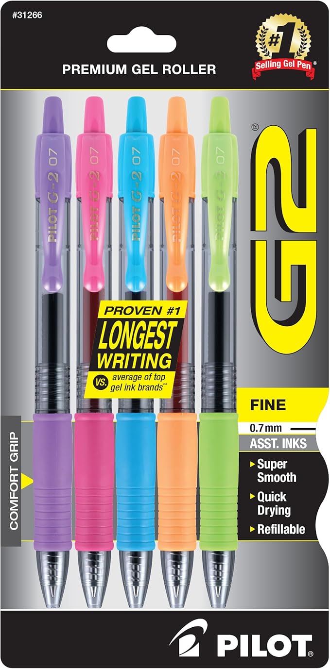 Pilot G2 Premium Refillable and Retractable Rolling Ball Colored Gel Pens by PilotCorporationofAmerica