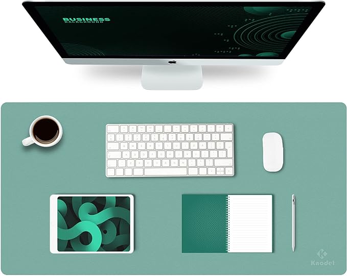 K KNODEL Large Office Leather Desk Mat, Mouse and Keyboard Pad, Computer and by K+KNODEL