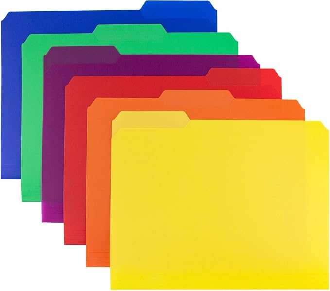 Dunwell Plastic Colored File Folders, 1/3 Tab Filing Folders - Image 8
