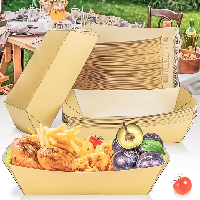125 Pack 5LB Extra Large Paper Food Boats Trays Disposable Paper Boat Plate - Image 7