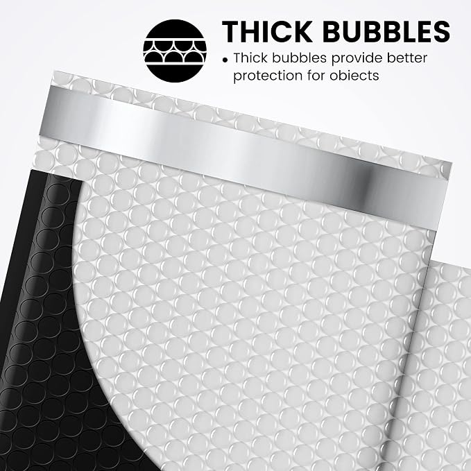 Fuxury 300 Pack Black Bubble Mailers 6x10 Inch, Small Bubble Shipping - Image 3