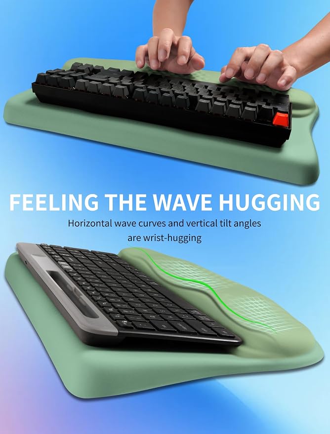 Ergonomic Wave Wrist Rest with Keyboard Stand, Cushioned Palm Rest, Comfortable - Image 4