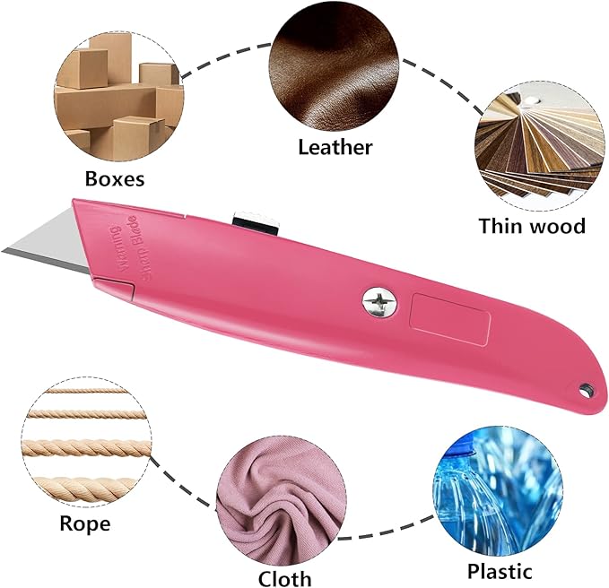 DIYSELF 2Pack Utility Knife Box Cutter Retractable Blade Heavy Duty, Box Cutters - Image 3