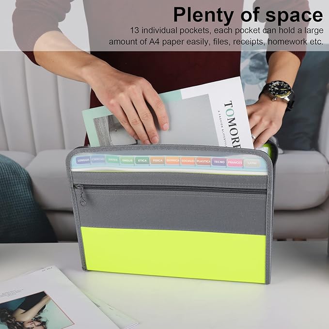 NAFY Expanding File Folders, A4 Letter Size Portable Accordion Expanding File - Image 2