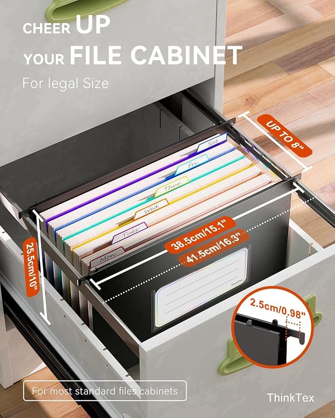 ThinkTex Plastic Expanding Hanging File Folders, 7 Innovative 1.2" Accordion - Image 2