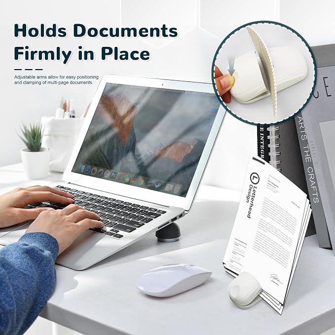 Paper Holder for Typing, Compact Paper Stand for Desk When Typing, Copy Holder - Image 5