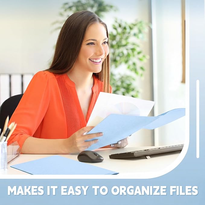 Henoyso 36 Pack Light Blue Plastic Folders - Image 5